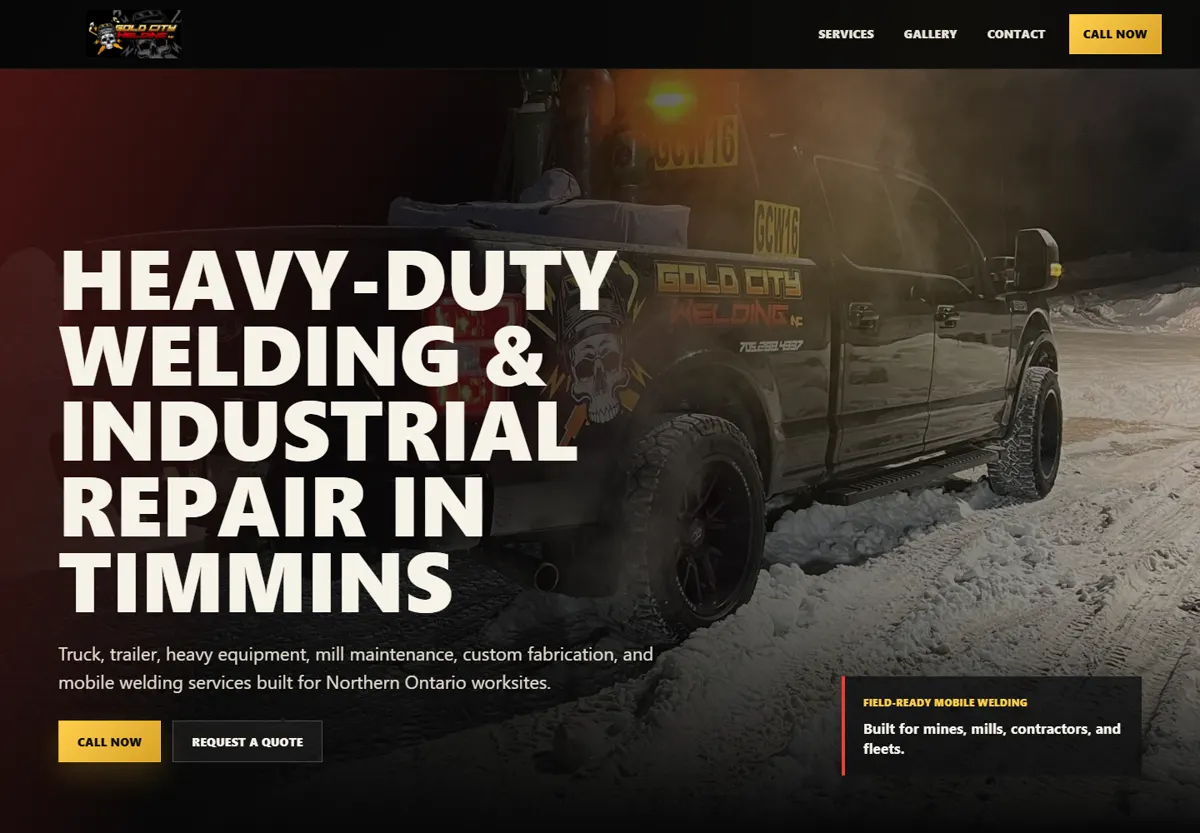 Gold City Welding website preview